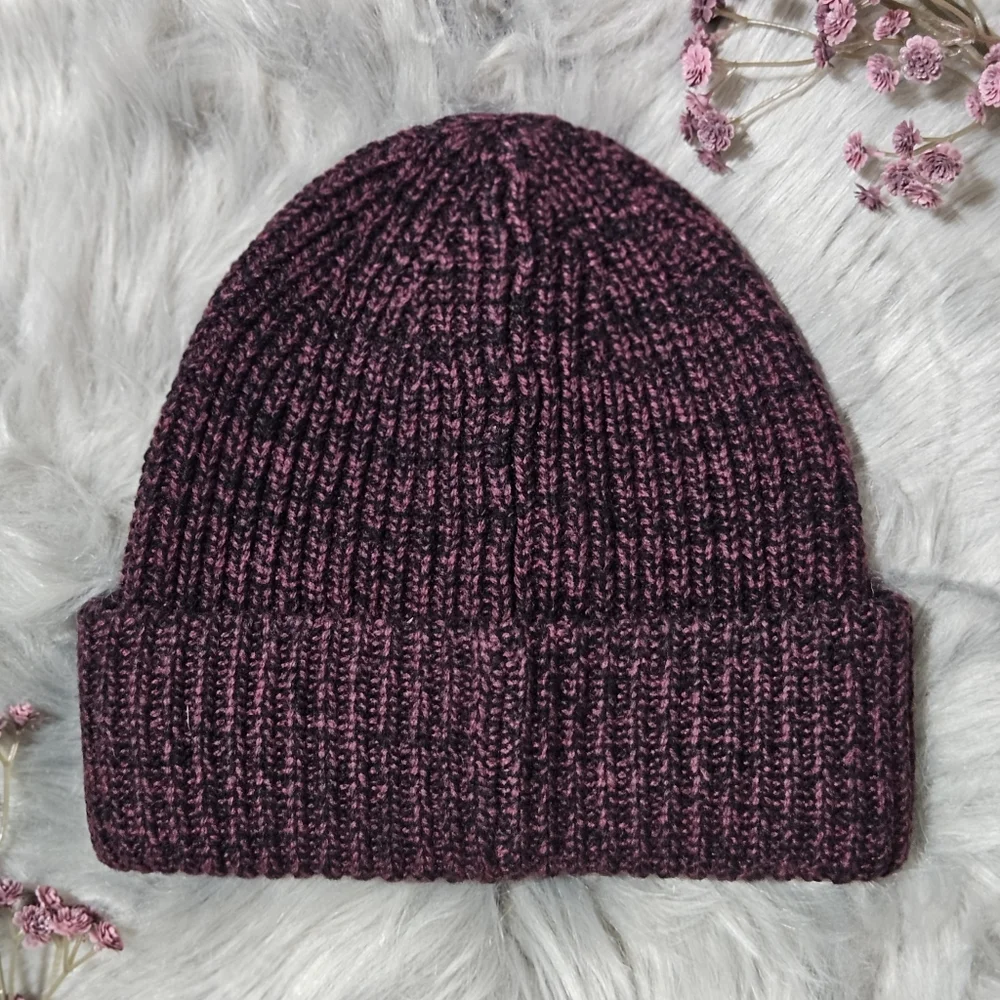 All Saints Hat Beanie Marled Wool Blend Rib Cuff Outdoor Fall Winter Streetwear